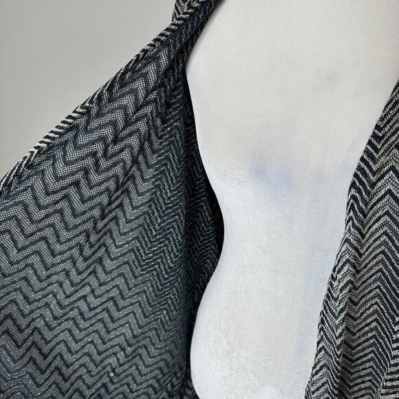 Chicos Wrap Silver Green Metallic Short Sleeve Open Cardigan Size 2 Large - Picture 3 of 7